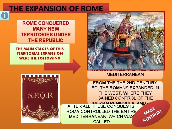 THE EXPANSION OF ROME CONQUERED MANY NEW TERRITORIES UNDER THE REPUBLIC THE MAIN STAGES