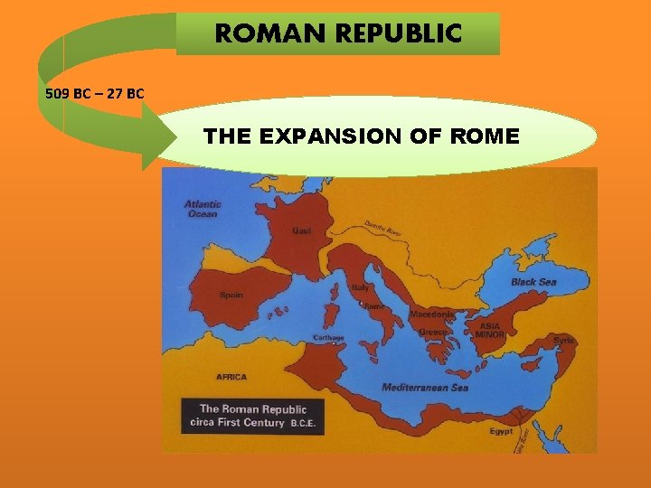 ROMAN REPUBLIC 509 BC – 27 BC THE EXPANSION OF ROME 