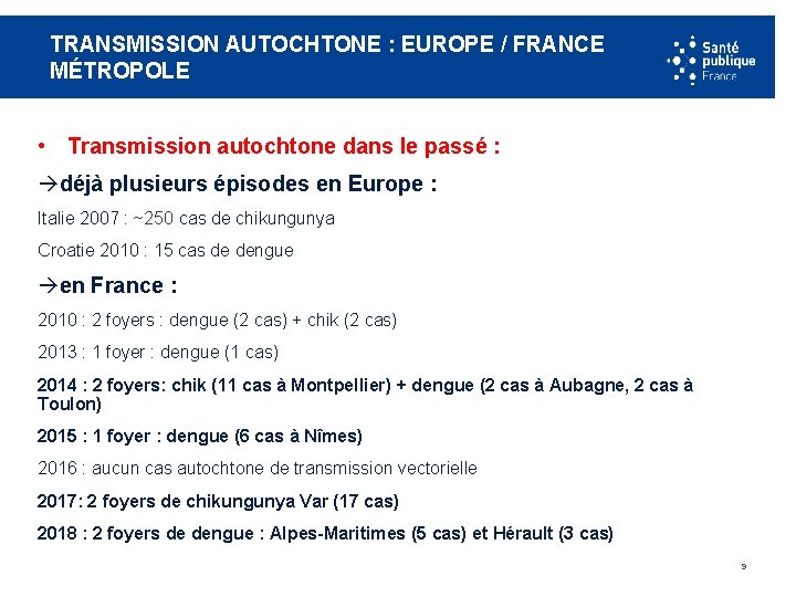 TRANSMISSION AUTOCHTONE : EUROPE / FRANCE MÉTROPOLE • Transmission autochtone dans le passé :