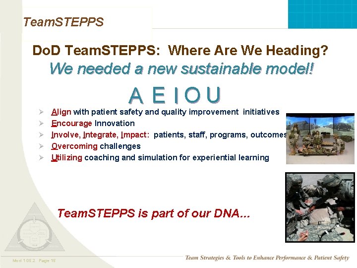 Team. STEPPS Do. D Team. STEPPS: Where Are We Heading? We needed a new