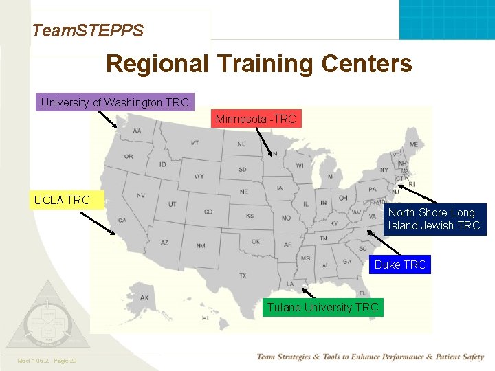 Team. STEPPS Regional Training Centers University of Washington TRC Minnesota -TRC UCLA TRC North