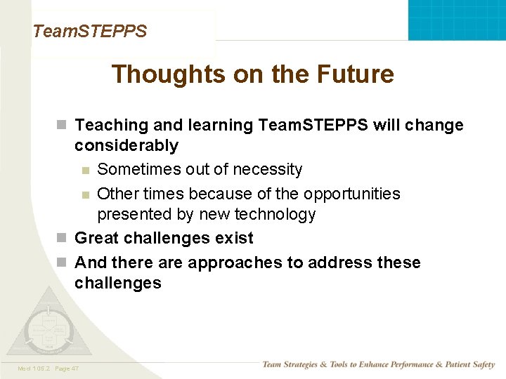 Team. STEPPS Thoughts on the Future n Teaching and learning Team. STEPPS will change