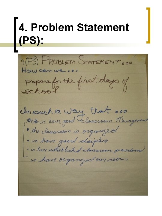 4. Problem Statement (PS): 