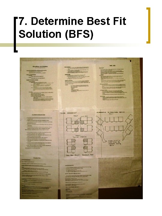 7. Determine Best Fit Solution (BFS) 