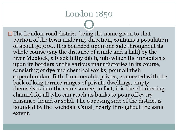 London 1850 � The London-road district, being the name given to that portion of London 1850 � The London-road district, being the name given to that portion of