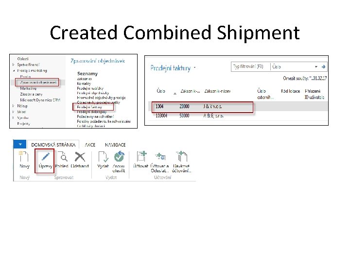 Created Combined Shipment 