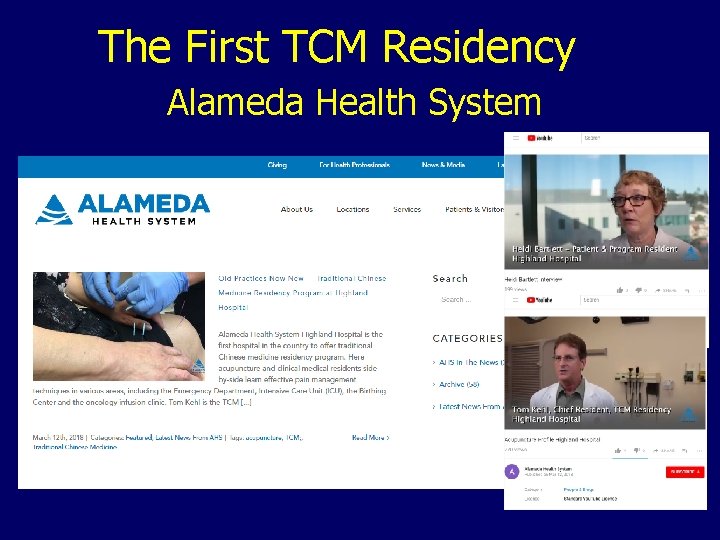 The First TCM Residency Alameda Health System 