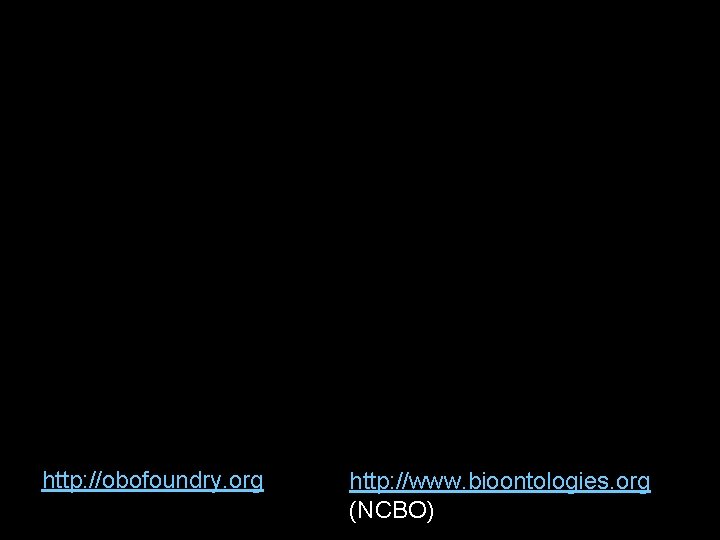 http: //obofoundry. org http: //www. bioontologies. org (NCBO) 