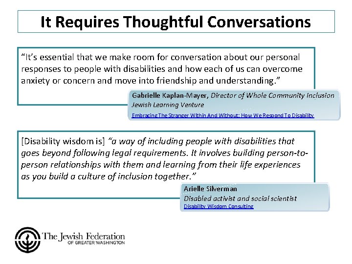 It Requires Thoughtful Conversations “It’s essential that we make room for conversation about our