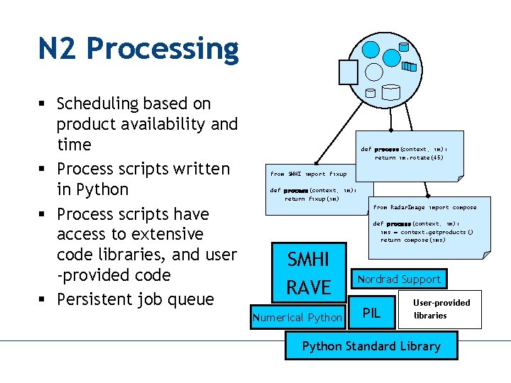 N 2 Processing § Scheduling based on product availability and time § Process scripts