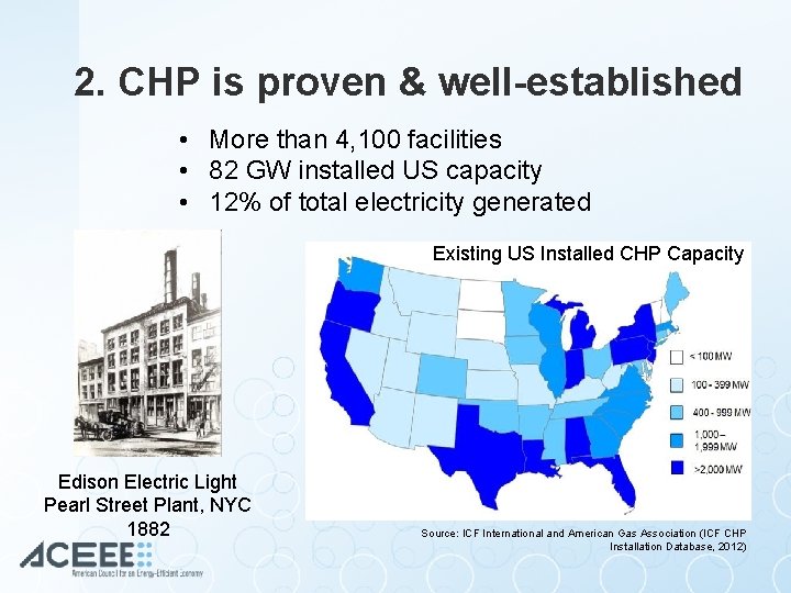 2. CHP is proven & well-established • More than 4, 100 facilities • 82