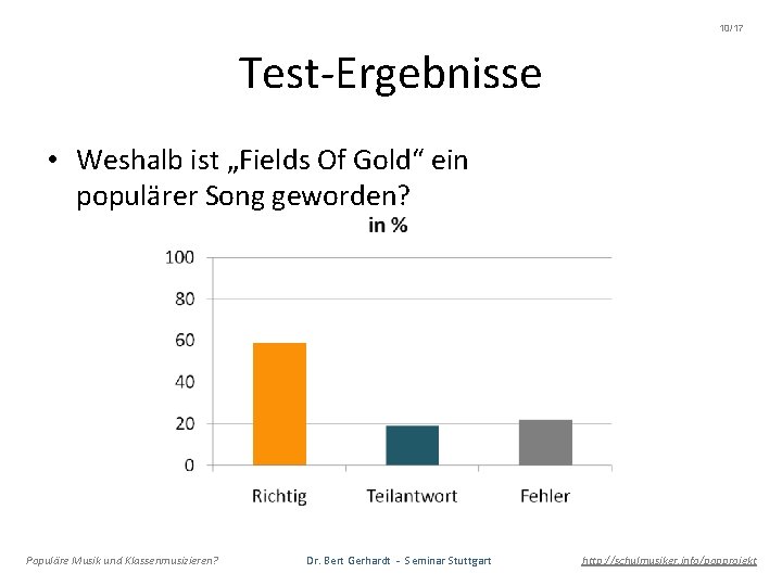 10/17 Test-Ergebnisse • Weshalb ist „Fields Of Gold“ ein populärer Song geworden? Populäre Musik