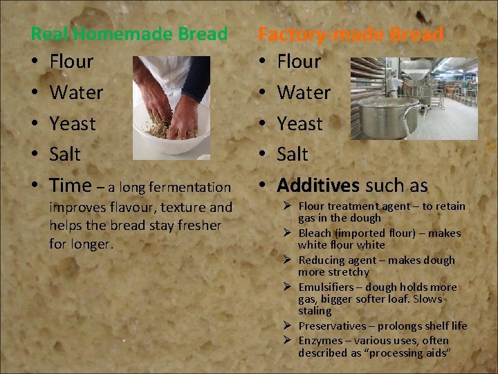 Real Homemade Bread • Flour • Water • Yeast • Salt • Time –