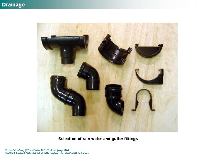 Drainage Selection of rain water and gutter fittings From Plumbing (3 rd edition), R.