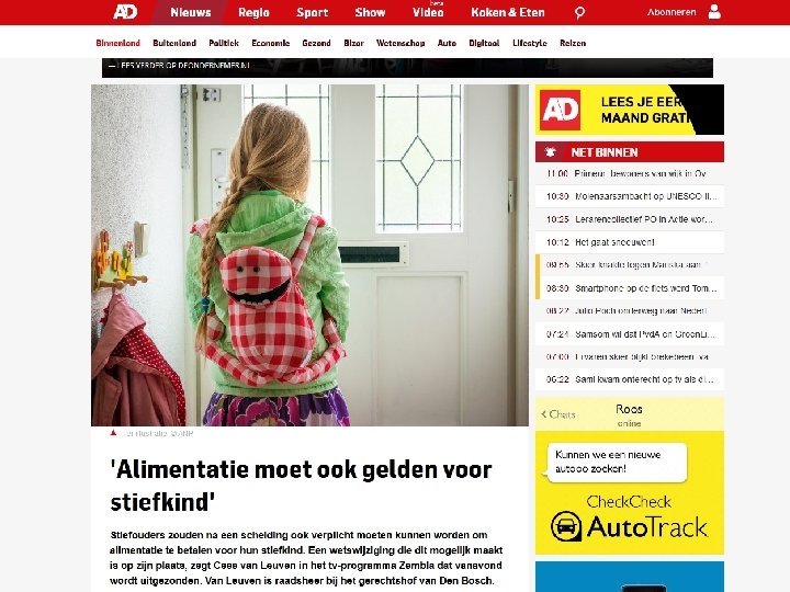 Wetsvoorstel kinderalimentatie 