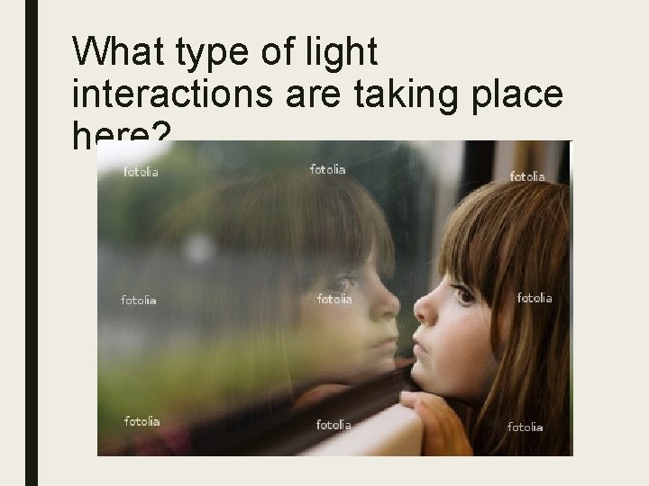What type of light interactions are taking place here? 