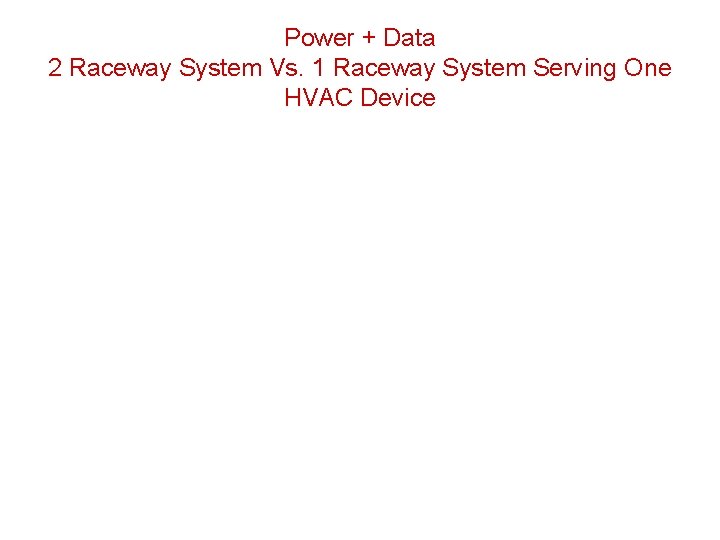 Power + Data 2 Raceway System Vs. 1 Raceway System Serving One HVAC Device