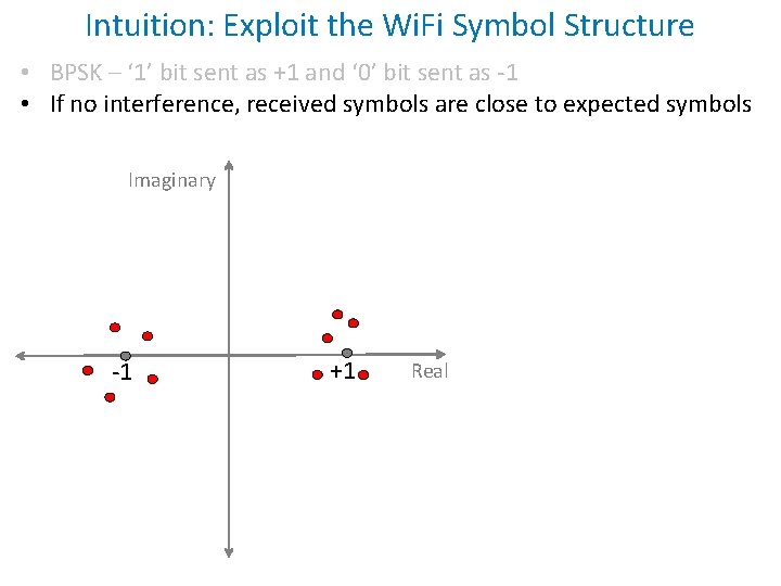 Intuition: Exploit the Wi. Fi Symbol Structure • BPSK – ‘ 1’ bit sent