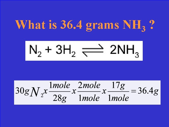 What is 36. 4 grams NH 3 ? 