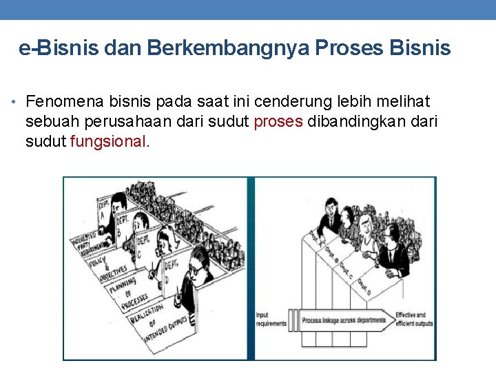 e-Bisnis dan Berkembangnya Proses Bisnis • Fenomena bisnis pada saat ini cenderung lebih melihat