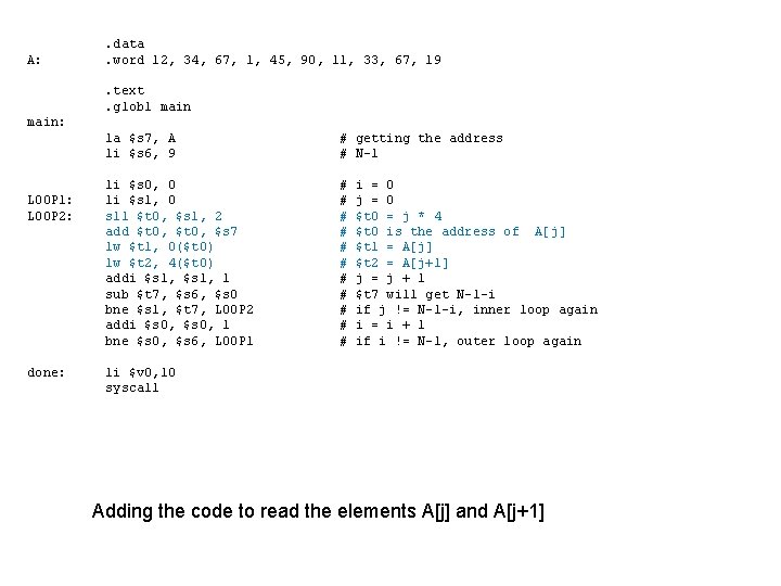 A: . data. word 12, 34, 67, 1, 45, 90, 11, 33, 67, 19.