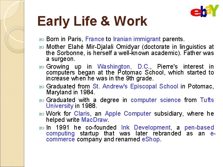 Early Life & Work Born in Paris, France to Iranian immigrant parents. Mother Elahé