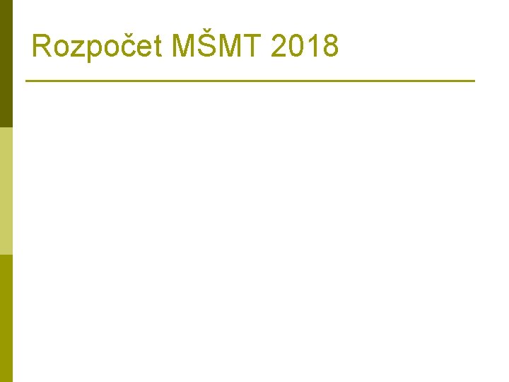 Rozpočet MŠMT 2018 