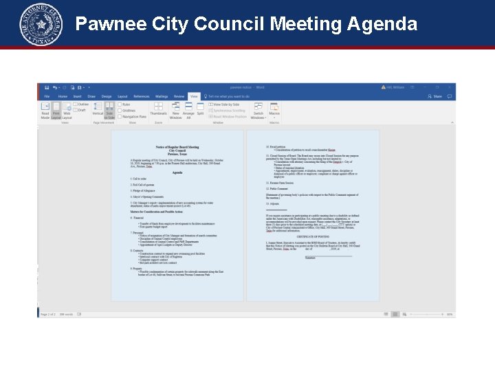 Pawnee City Council Meeting Agenda 
