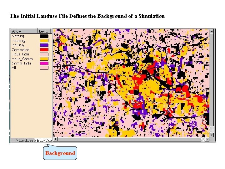 The Initial Landuse File Defines the Background of a Simulation Background 