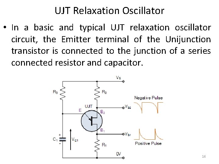UJT Relaxation Oscillator • In a basic and typical UJT relaxation oscillator circuit, the UJT Relaxation Oscillator • In a basic and typical UJT relaxation oscillator circuit, the