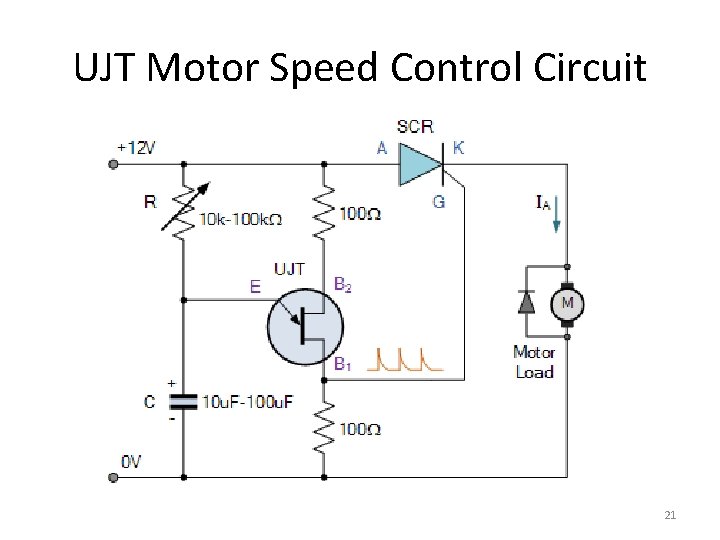 UJT Motor Speed Control Circuit 21 UJT Motor Speed Control Circuit 21