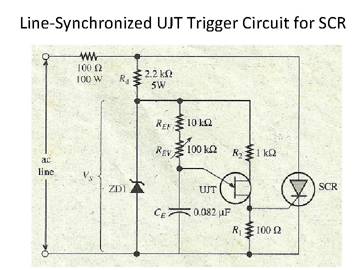 Line-Synchronized UJT Trigger Circuit for SCR 26 