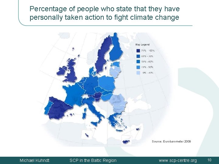 Percentage of people who state that they have personally taken action to fight climate