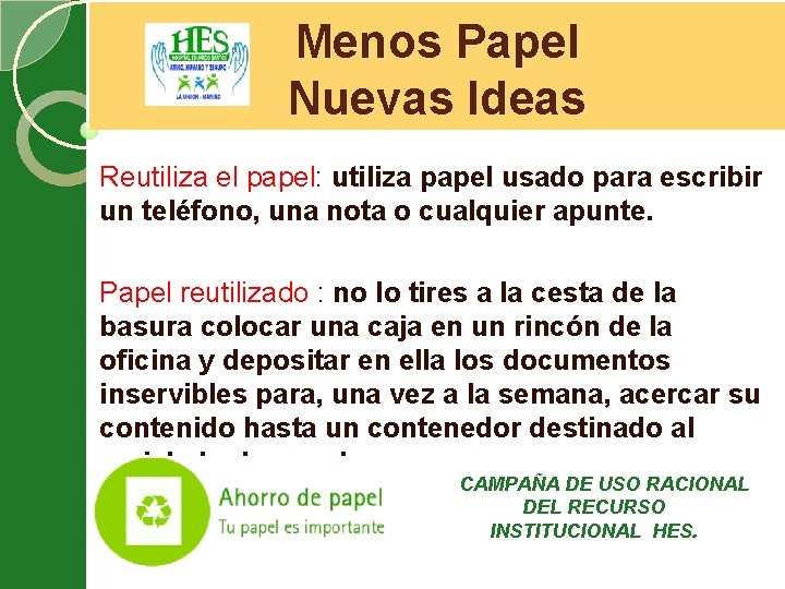 Menos Papel Nuevas Ideas Reutiliza el papel: utiliza papel usado para escribir un teléfono,