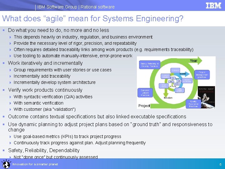 IBM Software Group | Rational software What does “agile” mean for Systems Engineering? §