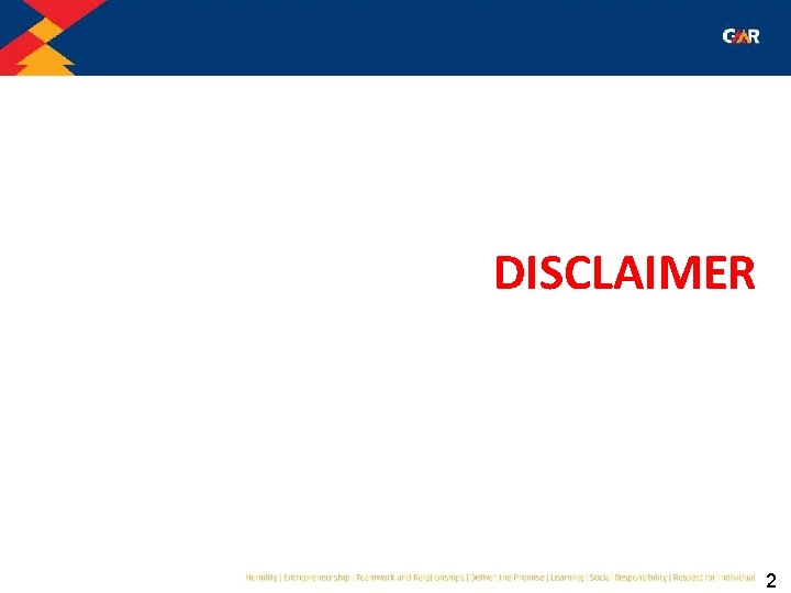 DISDISDISCLAIMER 2 