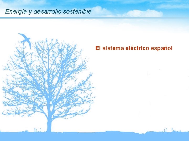 Energía y desarrollo sostenible El sistema eléctrico español 