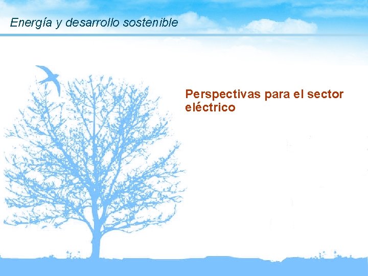 Energía y desarrollo sostenible Perspectivas para el sector eléctrico 