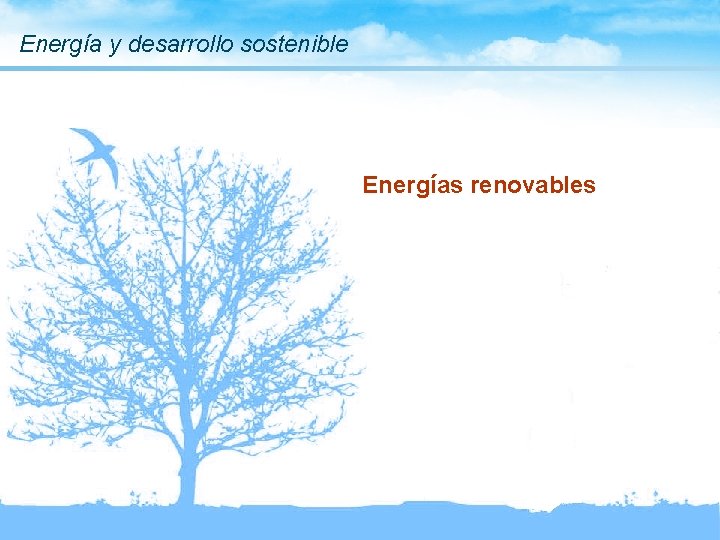 Energía y desarrollo sostenible Energías renovables 
