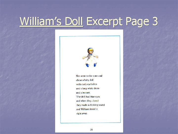 William’s Doll Excerpt Page 3 