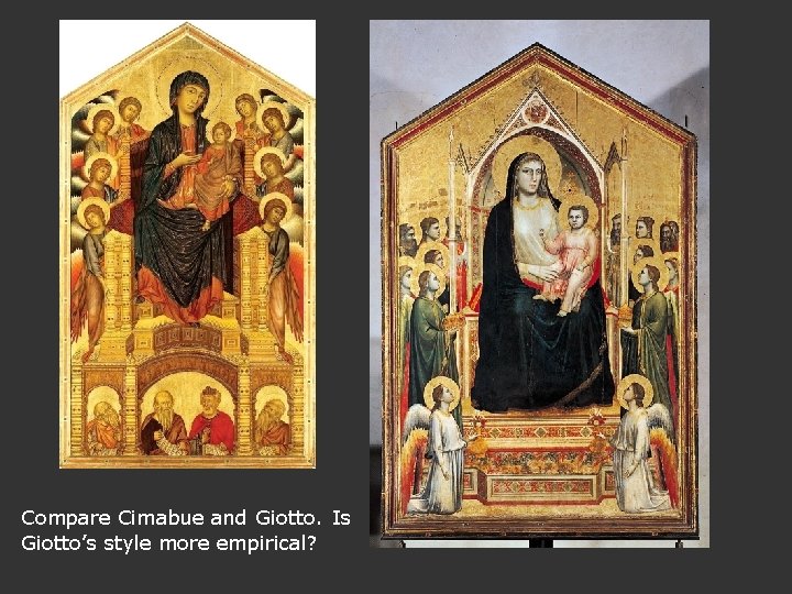 Compare Cimabue and Giotto. Is Giotto’s style more empirical? 