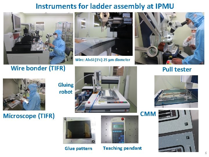 Instruments for ladder assembly at IPMU Wire: Al+Si (1%) 25 µm diameter Wire bonder