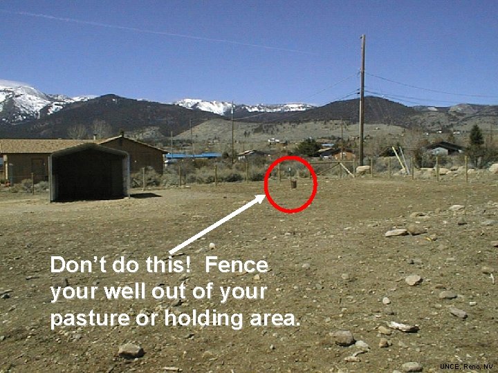 Don’t do this! Fence your well out of your pasture or holding area. UNCE,