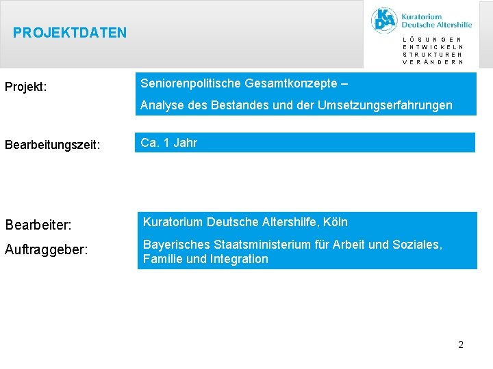 PROJEKTDATEN Projekt: L E S V Ö S U N G E N NTWICKELN