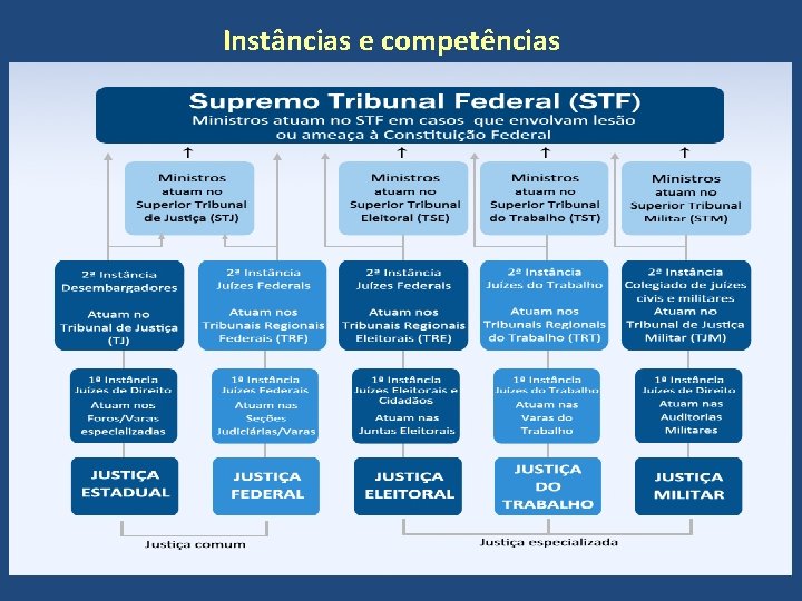 Instâncias e competências 