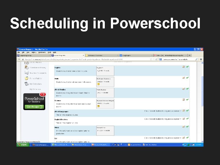 Scheduling in Powerschool 