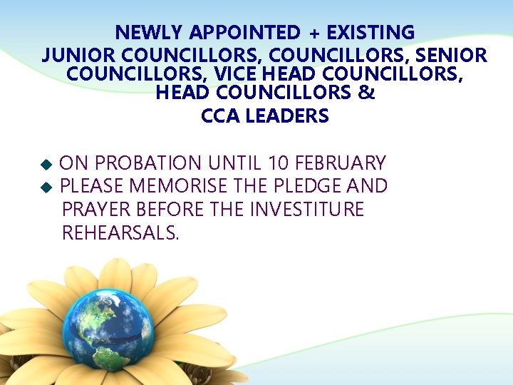 NEWLY APPOINTED + EXISTING JUNIOR COUNCILLORS, SENIOR COUNCILLORS, VICE HEAD COUNCILLORS, HEAD COUNCILLORS &