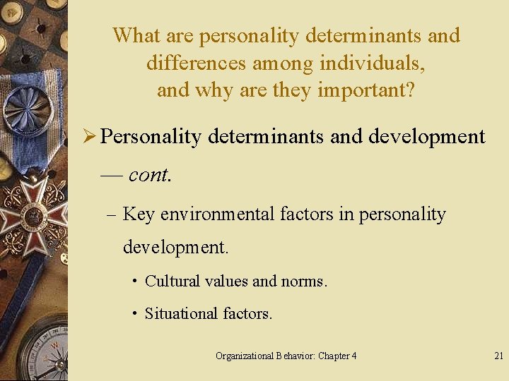 What are personality determinants and differences among individuals, and why are they important? Ø