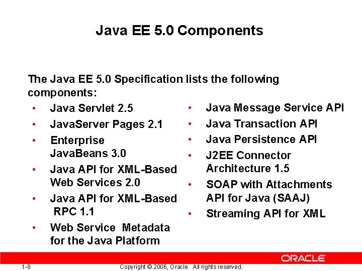 Java EE 5. 0 Components The Java EE 5. 0 Specification lists the following