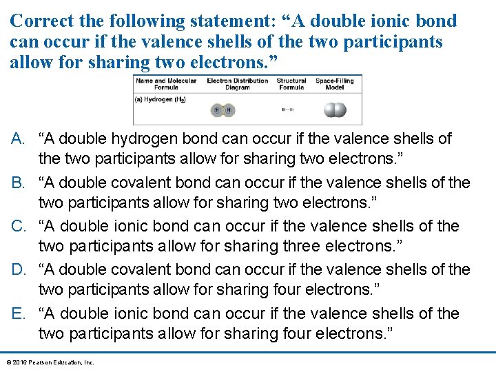 Correct the following statement: “A double ionic bond can occur if the valence shells